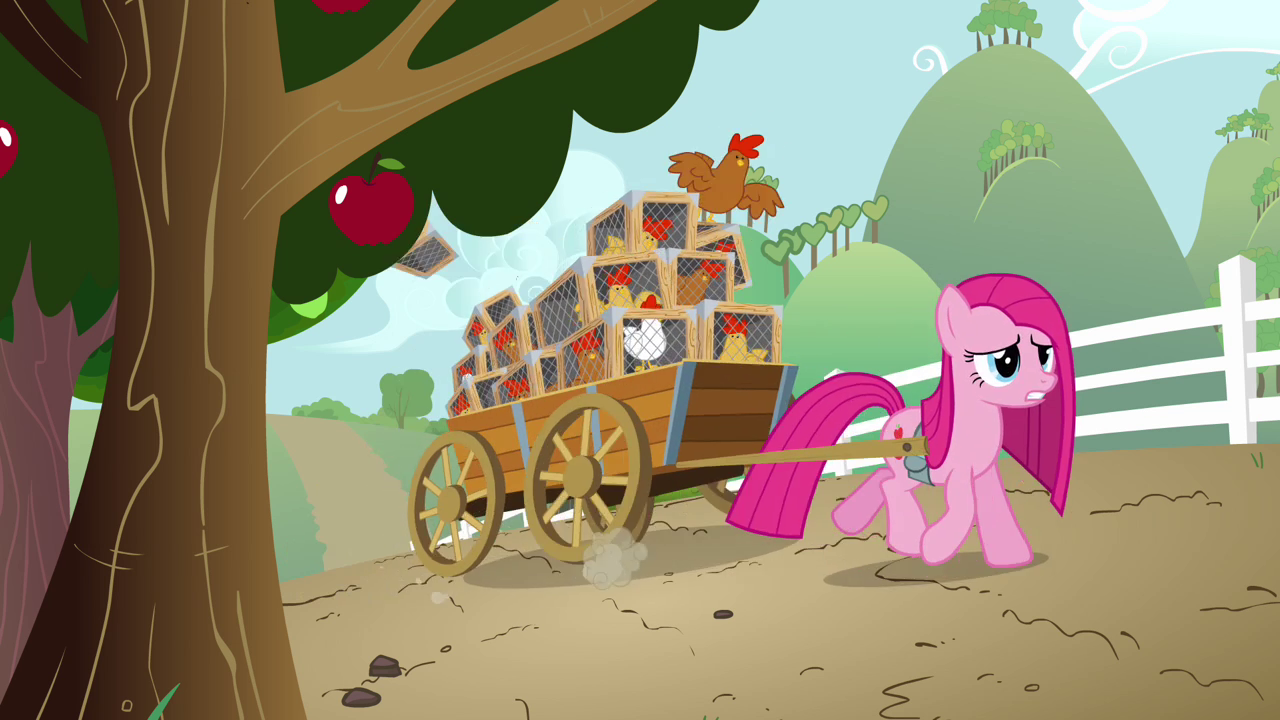 Pinkie_hauling_cart_of_chickens_S03E13