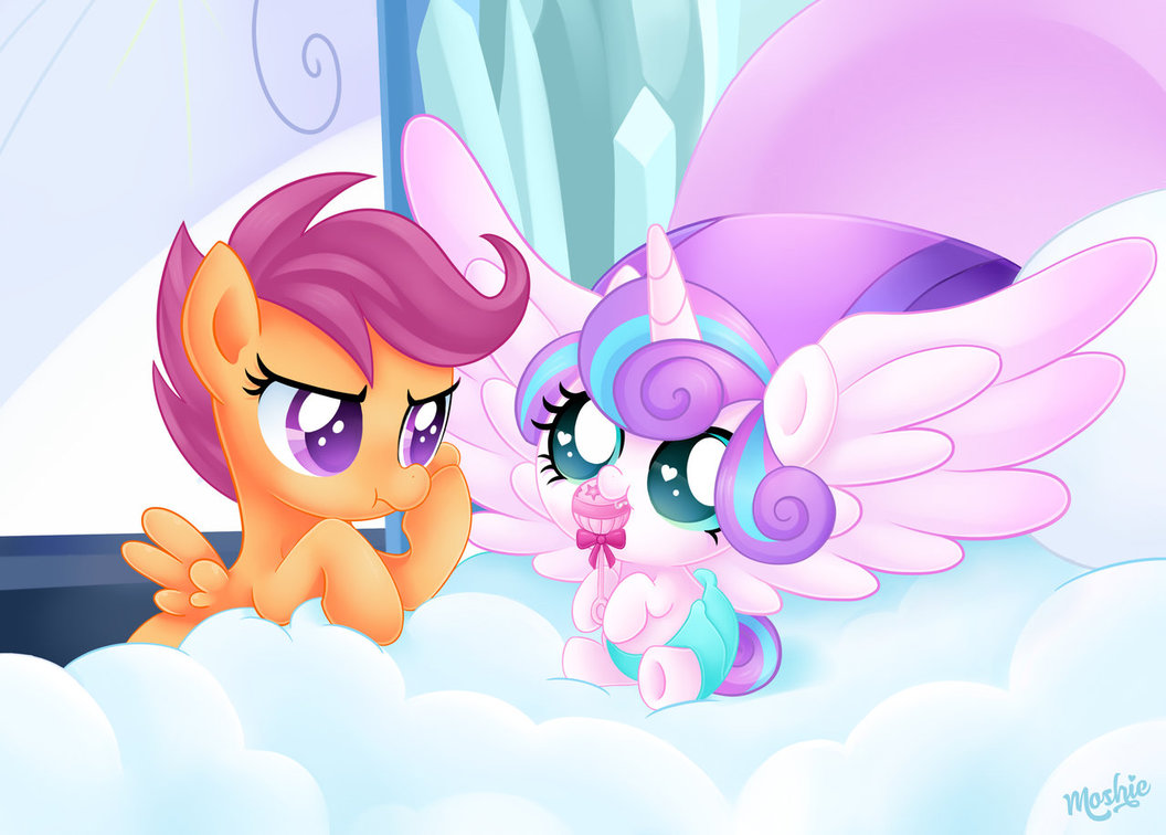 princess_flurry_heart_and_scootaloo_by_imoshie-d9q5w4i